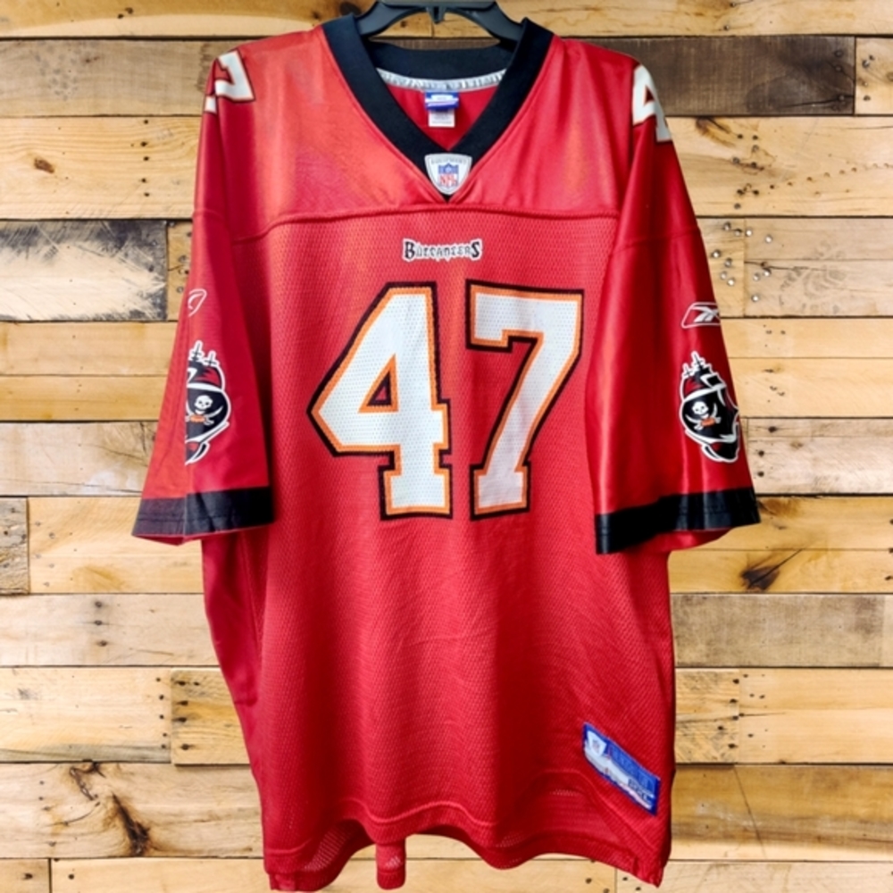 Vintage Buccaneers John Lynch Jersey #47 Reebok On Field 2XL‎